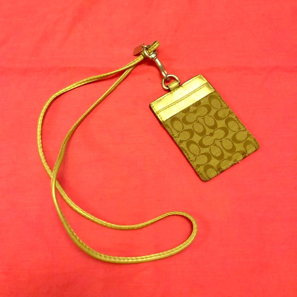 Coach Lanyard with ID and Card Holder